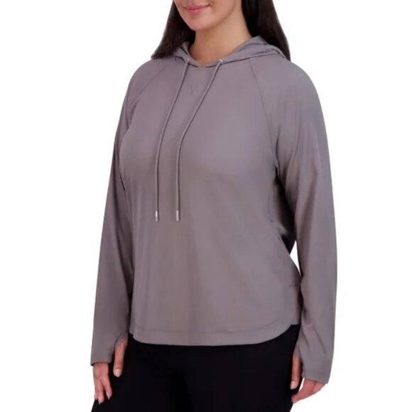 SAGE Women's Lightweight Hoodie, Long Sleeve, Gray, Medium - Picture 5 of 6